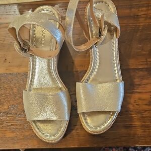 Bernardo Metallic Gold Sandals Worn Once